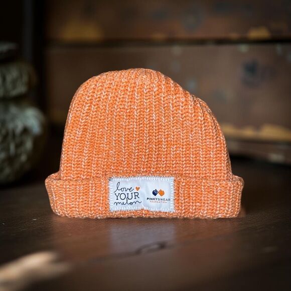 Love Your Melon Orange Knit Logo Winter Slouch Beanie “Pinky Swear Foundation - Picture 1 of 4